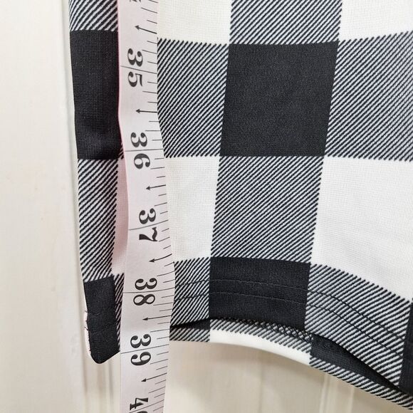 NWT Oxiuli Fashion Red Black Colorblock Checkered Long Sleeve Bodycon Dress Sz M - Picture 13 of 13